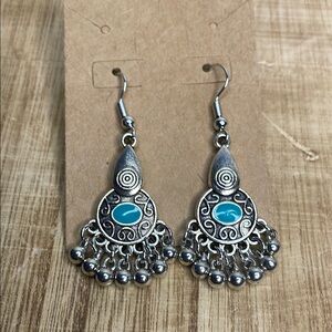 Silver and Turquoise Dangle Earrings
